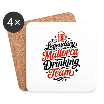 Mallorca Drinking Team - Untersetzer (4er-Set) - Weiß - Vorne