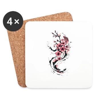 Flower Nature Gardener Gift - Coasters (set of 4) - white - Front
