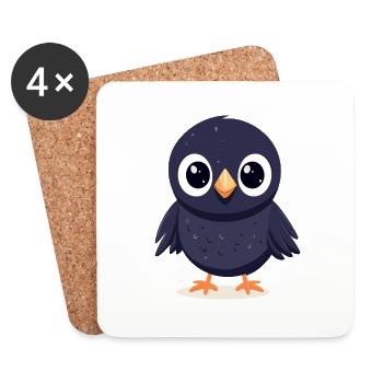 Little Raven - Coasters (set of 4) - white - Front