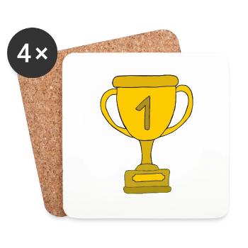 Yellow Cup - Coasters (set of 4) - white - Front