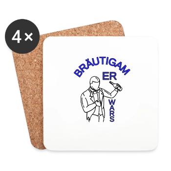 Er warst...Junggesellenabschied für den Bräutigam - Untersetzer (4er-Set) - Weiß - Vorne