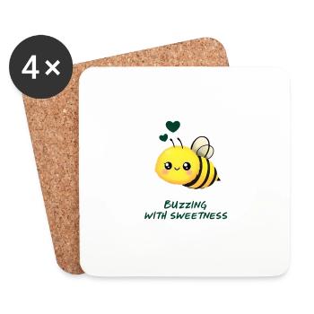 Bee Kids Saying Gift - Coasters (set of 4) - white - Front