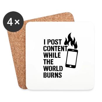 I post content and the world burns - Untersetzer (4er-Set) - Weiß - Vorne