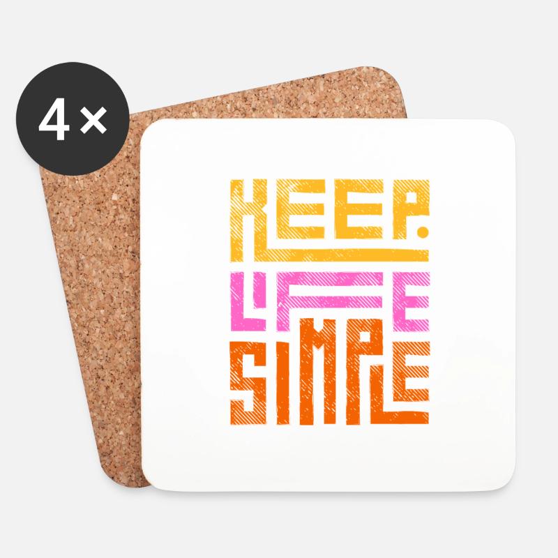 Keep Life Simple Halte das Leben einfach - Untersetzer (4er-Set) - Weiß