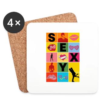 SEXY - Untersetzer (4er-Set) - Weiß - Vorne