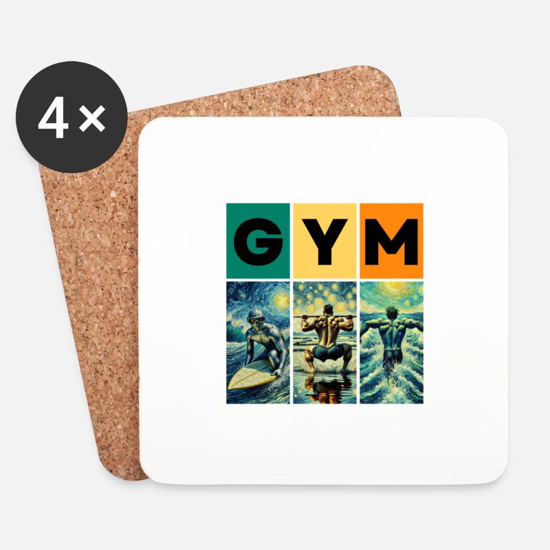 GYMNASE - Dessous de verre (lot de 4) - blanc