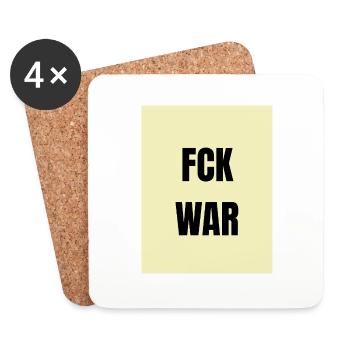 FCK WAR - Dessous de verre (lot de 4) - blanc - Devant