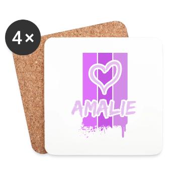 Gift for Amalie - Coasters (set of 4) - white - Front