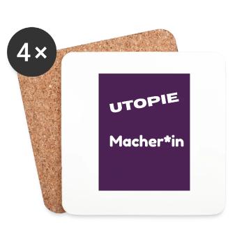 utopie macherin - Dessous de verre (lot de 4) - blanc - Devant