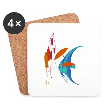 Fish and Plant - Coasters (set of 4) - white - Front