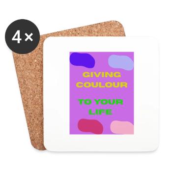 giving colour to your life - Dessous de verre (lot de 4) - blanc - Devant