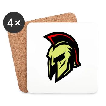 Gladiator Helm Sparta - Untersetzer (4er-Set) - Weiß - Vorne