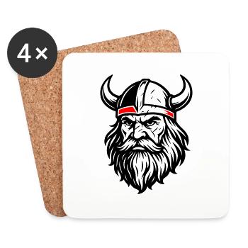 Wikinger Helm Odin - Untersetzer (4er-Set) - Weiß - Vorne