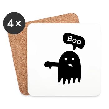 Spooky „Boo!“ - Untersetzer (4er-Set) - Weiß - Vorne
