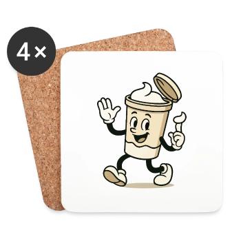 Tasse à glace bande dessinée - Dessous de verre (lot de 4) - blanc - Devant