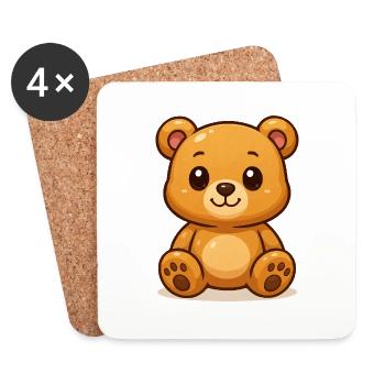Teddy bear - Coasters (set of 4) - white - Front