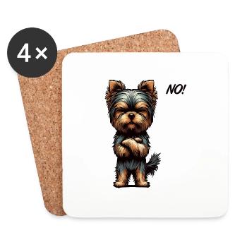 Pas de Yorkshire Terrier Yorkie Propriétaire de Yorkies - Dessous de verre (lot de 4) - blanc - Devant