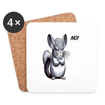 No Chinchilla Chinchillas Chinchillabesitzer - Untersetzer (4er-Set) - Weiß - Vorne