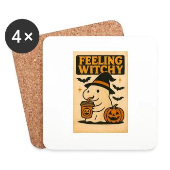 Geist Capybara Halloween Geschenk - Untersetzer (4er-Set) - Weiß - Vorne