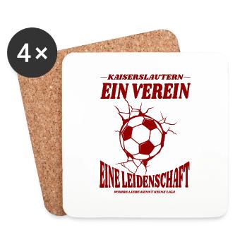 Kaiserslautern Fußball Spruch Geschenk - Untersetzer (4er-Set) - Weiß - Vorne