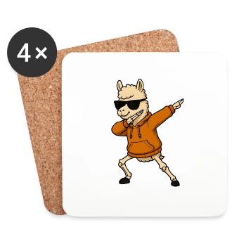 Halloween dabbing llama gift - Coasters (set of 4) - white - Front