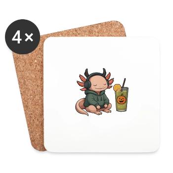 Halloween Axolotl Disguise Gift - Coasters (set of 4) - white - Front