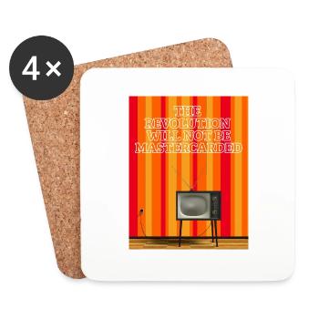 La révolution ne sera pas mastercardée - Dessous de verre (lot de 4) - blanc - Devant