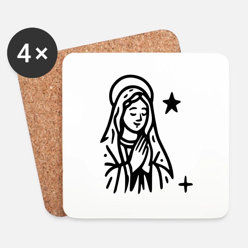 Sainte Marie - Dessous de verre (lot de 4) - blanc