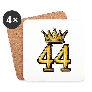 44 Zahl Krone - Untersetzer (4er-Set) - Weiß - Vorne