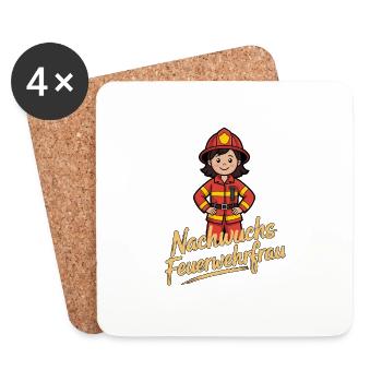 Zukünftige Feuerwehrfrau – Nachwuchs Style - Untersetzer (4er-Set) - Weiß - Vorne