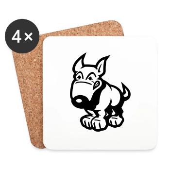 comic_dog - Dessous de verre (lot de 4) - blanc - Devant