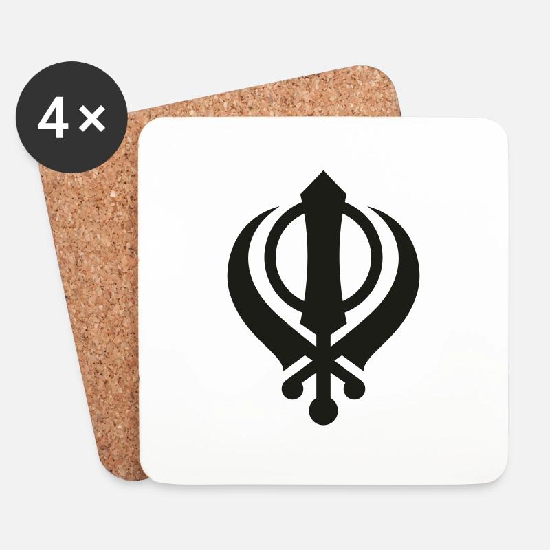Sikh Khanda - Coasters (set of 4) - white