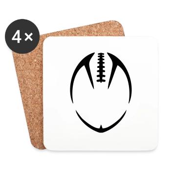 American Football Rücken - Untersetzer (4er-Set) - Weiß - Vorne