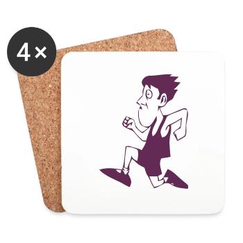 Marathonien - Dessous de verre (lot de 4) - blanc - Devant
