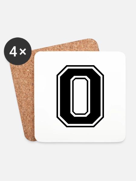 0, zero, number, number - Coasters (set of 4) - white
