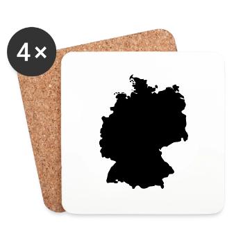 Germany, outlined, shade, outline, Germany, - Coasters (set of 4) - white - Front