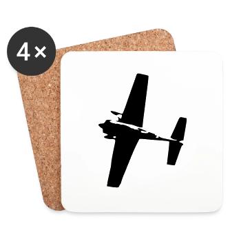 Airrace Flieger - Untersetzer (4er-Set) - Weiß - Vorne