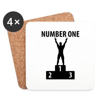 Number One - Untersetzer (4er-Set) - Weiß - Vorne