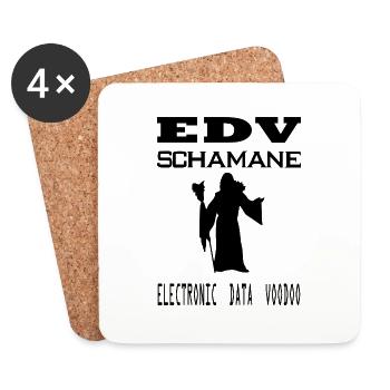 edv - schamane - electronic data voodoo - Untersetzer (4er-Set) - Weiß - Vorne