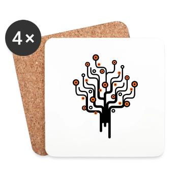 baum2_2f - Coasters (set of 4) - white - Front