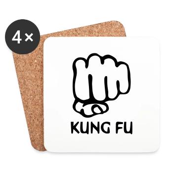 kung fu - Dessous de verre (lot de 4) - blanc - Devant