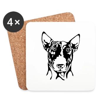 BULL TERRIER Bull Terrier Canine Dog Wilsigns - Coasters (set of 4) - white - Front