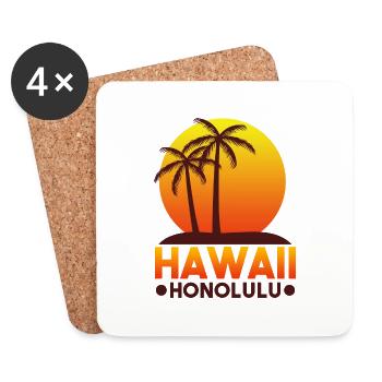HAWAII Sommer - Untersetzer (4er-Set) - Weiß - Vorne