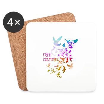 free cultures,religion,deaf,colorful,graffiti - Coasters (set of 4) - white - Front