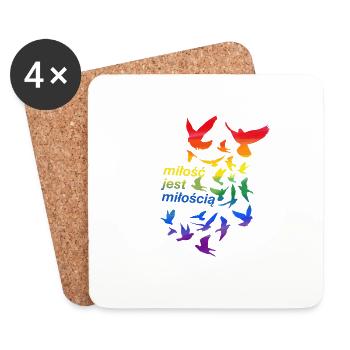 miłość jest miłością, love, tauben,,graffiti,lgbt - Untersetzer (4er-Set) - Weiß - Vorne