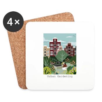 Plant happiness in the city Stylish urban gardening - Coasters (set of 4) - white - Front