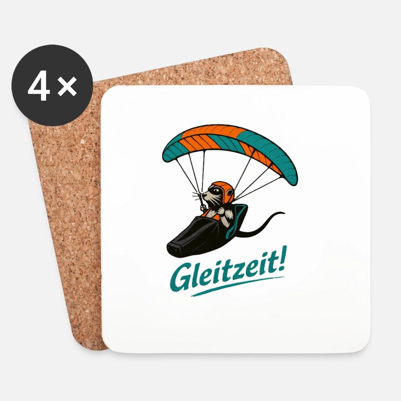 Gleizeit Paragliding Mascot - Untersetzer (4er-Set) - Weiß