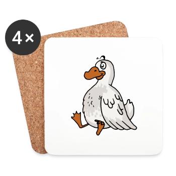 ente duck poultry animal tiere - Untersetzer (4er-Set) - Weiß - Vorne
