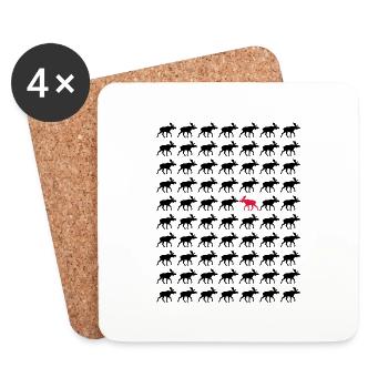 Elk autre direction - Dessous de verre (lot de 4) - blanc - Devant