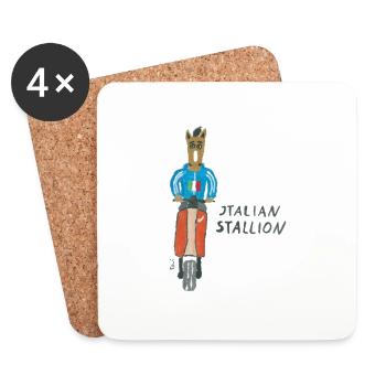 Italian Stallion - Coasters (set of 4) - white - Front
